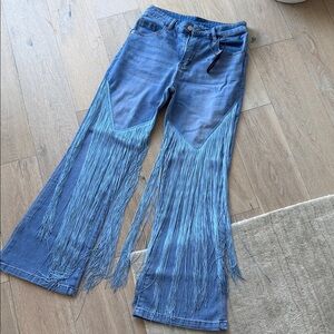 Blue Fringe Women Jeans